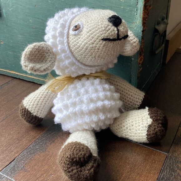 Handmade crochet sheep lamb stuffed animal plush 15” farm nursery baby - Picture 5 of 6